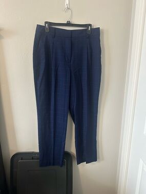 Nine West Men's Navy Windowpane Dress Pants